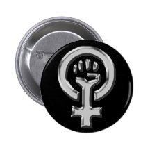 Woman power chrome button