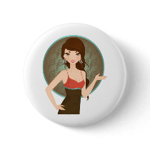 Woman presenting buttons
