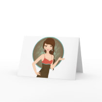Woman presenting cards