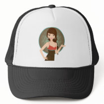 Woman presenting hats