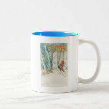 Woman Putting on Skis - Skidloperskan Coffee Mug