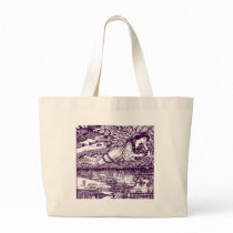 Woman Reading by a pond Canvas Bag