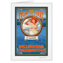 Woman Riding Ferry - Bellingham, Washington Greeting Cards