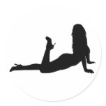 Woman_Silhouette_laying stickers