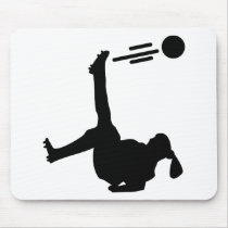 woman soccer bicycle kick mouse pad