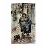 Woman Walking Her Dog by Vincent Van Gogh t-shirts