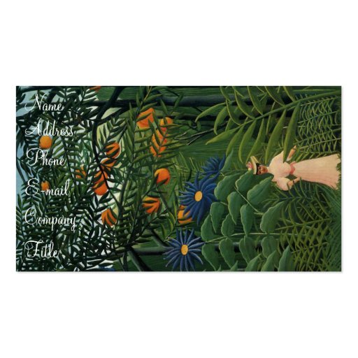 'Woman Walking in an Exotic Forest' Business Cards
