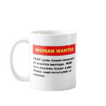 Woman Wanted, Woman Wanted mugs