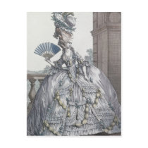 Woman wearing a stylish dress with her hair postcard