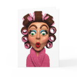 Woman Wearing Curlers cards