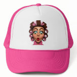 Woman Wearing Curlers hats