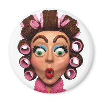 Woman Wearing Curlers