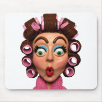 Woman Wearing Curlers