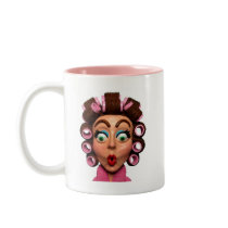 Woman Wearing Curlers Mugs