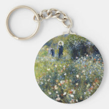 Woman with a Parasol in a Garden, Renoir Keychain