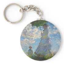 Woman with a Parasol - Madame Monet and Her Son Keychains