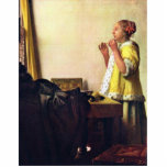 Woman With A Pearl Necklace,  By Johannes Vermeer photo sculptures