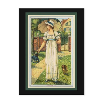Woman with Dachshund Post Cards by FRUITLOOPY