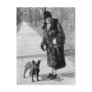Woman with French Bulldog, 1920s Post Card
