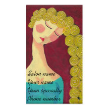 Woman with Golden Curls Stylist Business Cards
