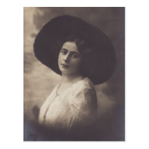 Woman with Large Hat Postcard