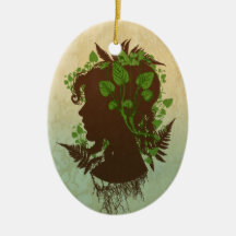 Woman with Leaves and Vines Christmas Tree Ornament