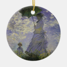 Woman with Parasol by Monet, Vintage Impressionism Christmas Ornament
