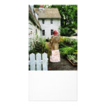 Woman With Striped Jacket and Flowered Skirt photo cards