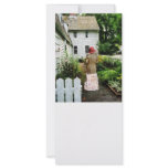 Woman With Striped Jacket and Flowered Skirt rack cards