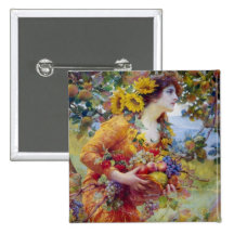 Woman with Summer Bounty Button