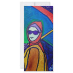 Woman with Umbrella by Piliero Rack Card Design