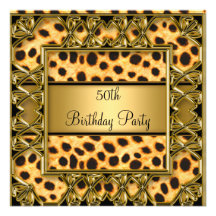 Womans 50th Birthday Party Jaguar Invitation
