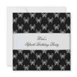 Womans Black White Butterfly 50th Birthday Party invitations