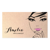 Woman's Face Beauty Salon & Spa Gold Business Card