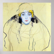 Womans head by Gustav Klimt Print