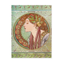 Woman's Profile, Alphonse Mucha Postcard