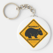 Wombat Crossing Sign Key Chains