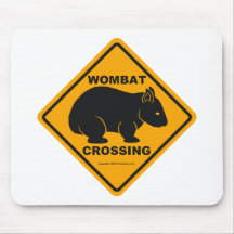 Wombat Crossing Sign Mouse Pads