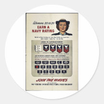 Women 20 To 36 Earn A Navy Rating Stickers