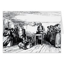 Women and Children Making Shoes Greeting Card