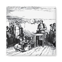 Women and Children Making Shoes Fridge Magnet