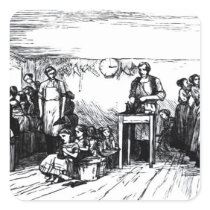 Women and Children Making Shoes Sticker