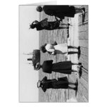 Women and children on the wharf greeting card