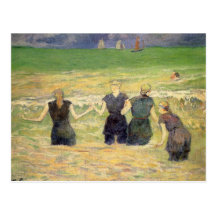 Women Bathing Dieppe, Gauguin, Post Impressionism Postcards