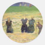 Women Bathing Dieppe, Gauguin, Post Impressionism Round Sticker