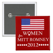 Women for Mitt Romney 2012+U.S. Flag Pinback Button