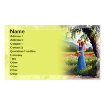 Women Gathering Flowers Art Business Card Template