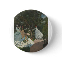 Women in the Garden (1866) Pinback Button