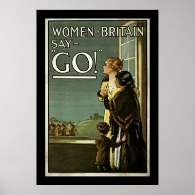 Women of Britain Say GO! (border) Posters by RetroCommunications