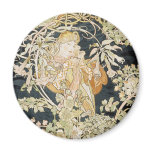 Women with Daisies Art Nouveau Refrigerator Magnets